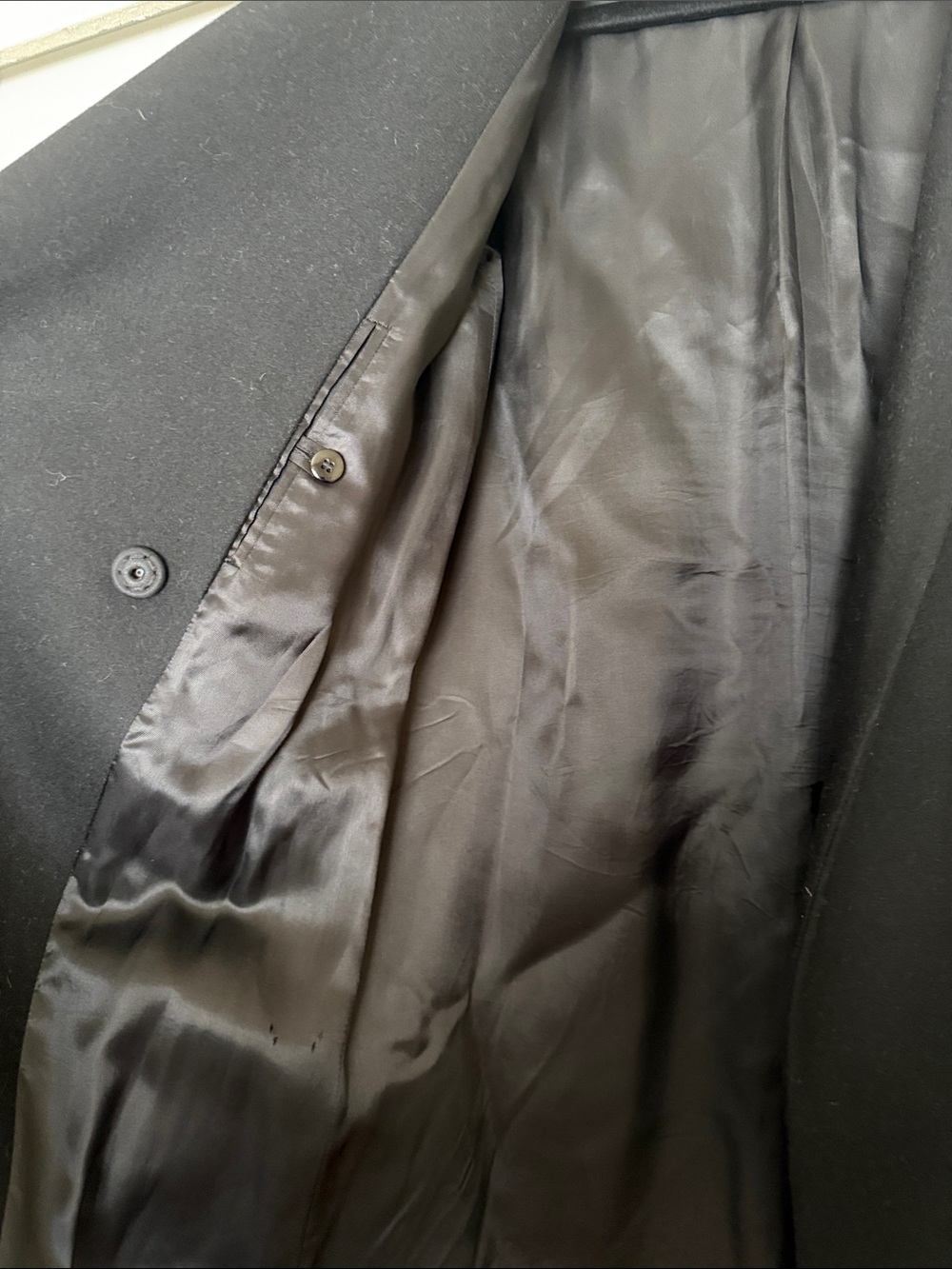 COS Black Minimalist Double Breasted Coat wool and cashmere blend - Picture 6 of 8